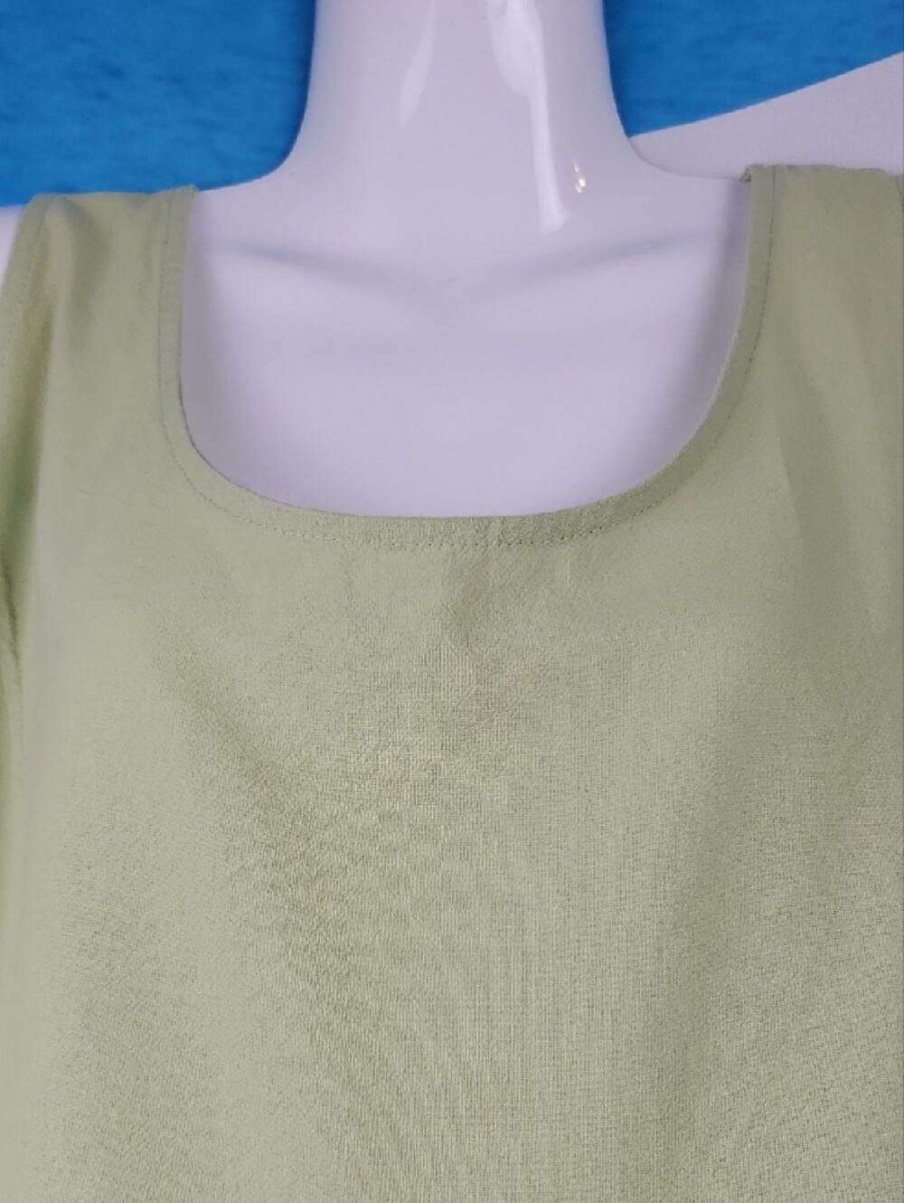 Sleeveless Maxi Linen Blend Dress in Lime Green - Picture 3 of 14